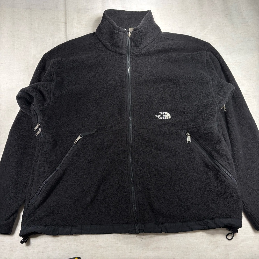 The North Face Men Black Zip-Up Fleece Jacket Large